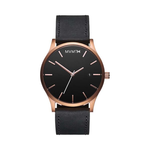 MVMTH Classical Leather Watch In Black